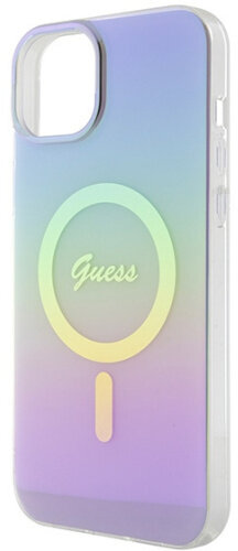 Etui na telefon z gradientem i przezroczystym okręgiem i linią, z logo.