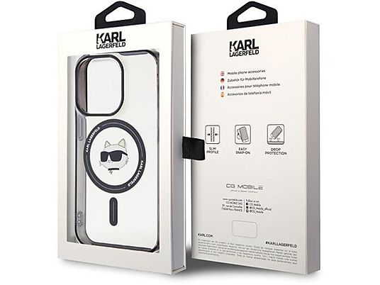 Etui KARL LAGERFELD Hardcase IML Choupette`s Head Magsafe do iPhone 15 Plus 6.7 cala Przezroczysty KLHMP15MHCHNOTK