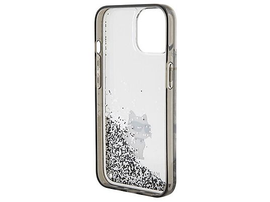 Etui KARL LAGERFELD Hardcase Liquid Glitter Choupette do iPhone 15 Pro Max 6,7 cala Przezroczysty KLHCP15XLKCNSK