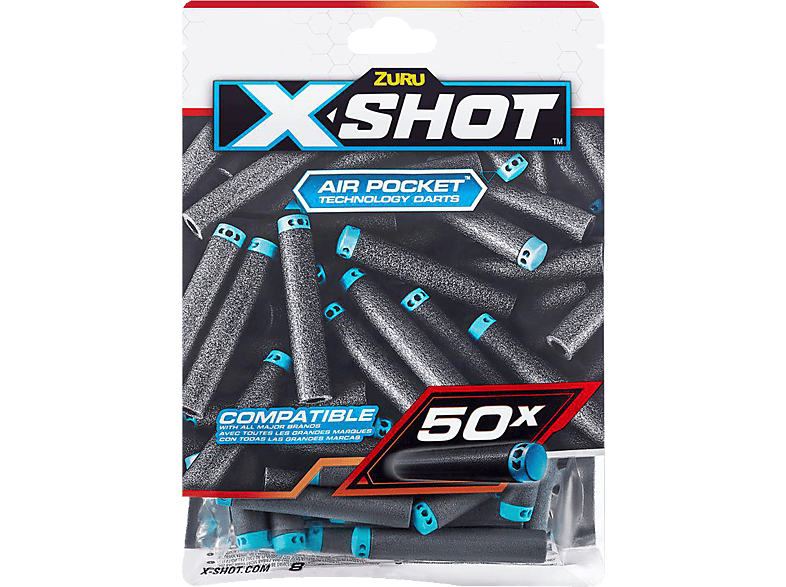 ZURU X-Shot - Excel Mehrfarbig Darts 50 Dartzubehör Nachfüllpackung