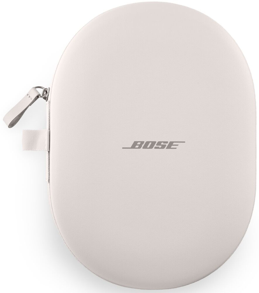 Witte Bose-hoofdtelefoonhoes. Witte achtergrond.