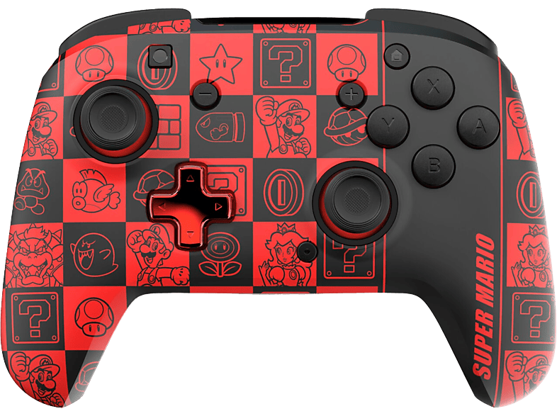 PDP Draadloze Controller Gaming Rematch - Super Icon Glow In The Dark -switch Controller Nintendo Switch Zwart