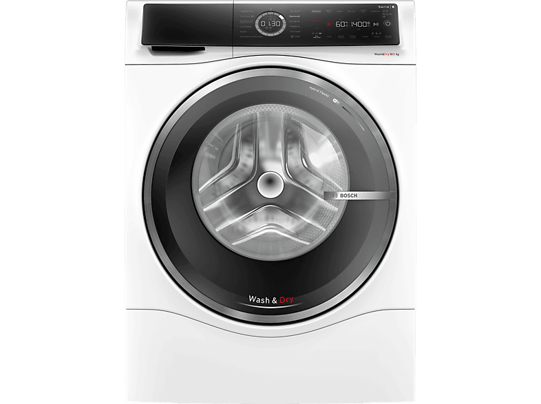 Bosch WNC244070 Serie 8 Waschtrockner (9 kg / 6 kg, 1400 U/Min., freistehend, Weiß)