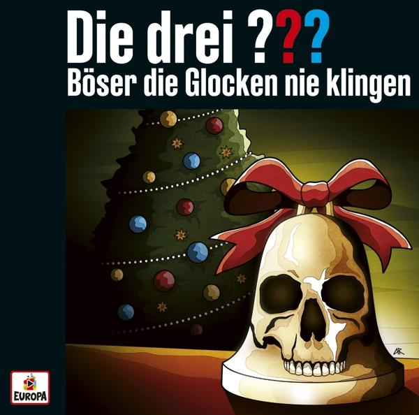 Buchcover: Eine Totenkopf-Glocke mit Weihnachtsbaum und Text.