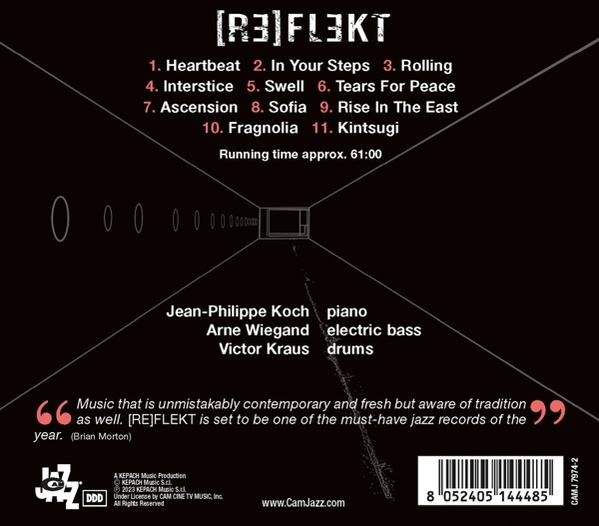 Albumcover mit Titelliste, Künstlernamen und einem Zitat.