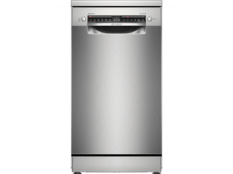 Bosch SPS4HMI49E Serie 4 Geschirrspüler (Freistehend mit Unterbaumöglichkeit, 450 mm breit, 44 dB(A), E, Silver Inox)