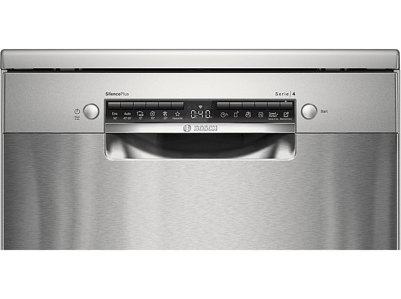 Bosch SMS4EMI06E Serie 4 Geschirrspüler (Freistehend mit Unterbaumöglichkeit, Besteckschublade, 600 mm breit, 42 dB(A), B, Silber) — Foto 2 von 5