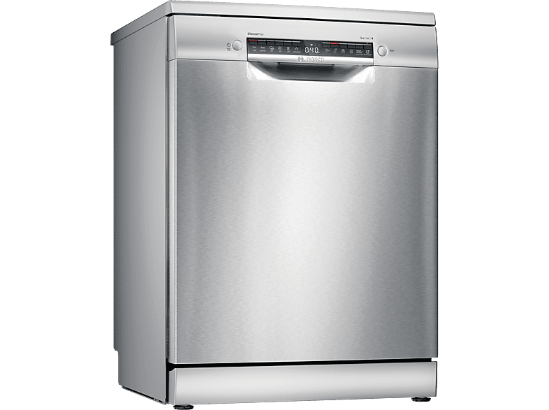 Bosch SMS4EMI06E Serie 4 Geschirrspüler (Freistehend mit Unterbaumöglichkeit, Besteckschublade, 600 mm breit, 42 dB(A), B, Silber)