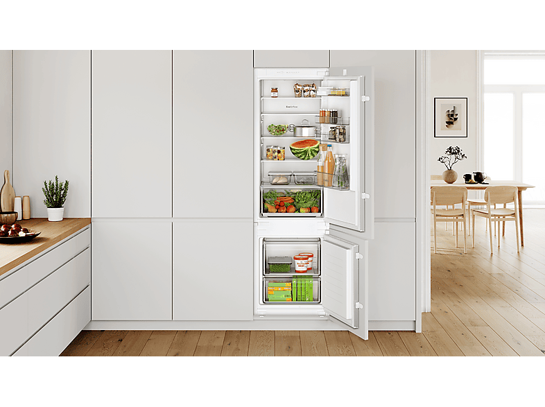 Bosch KIV87NSE0 Serie 2 Kühl- und Gefrierkombination (E, 270 l, 1772 mm hoch, Einbaugerät, Weiß) — Foto 4 von 5