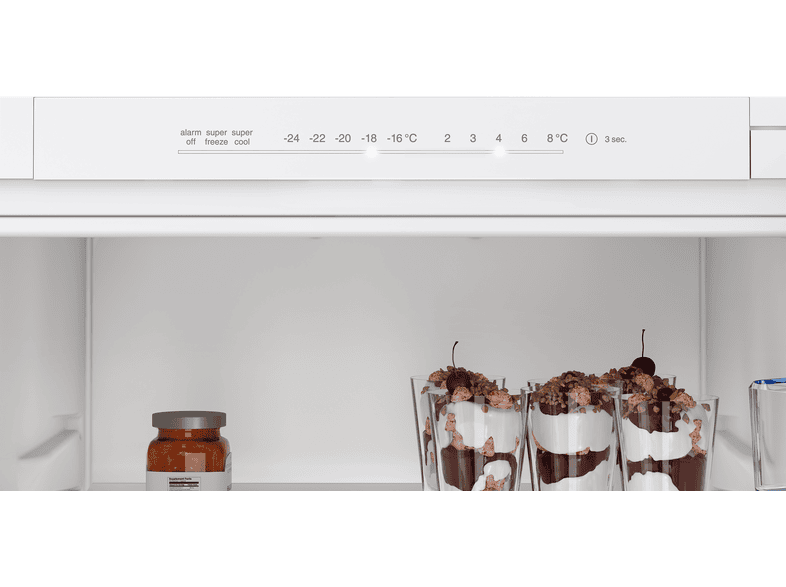BOSCH Einbaukühlgefrierkombination Serie 2 "KIN96NSE0" 193,5 cm hoch 54,1 cm breit Warnsignal mit Ton oder Licht & No Frost