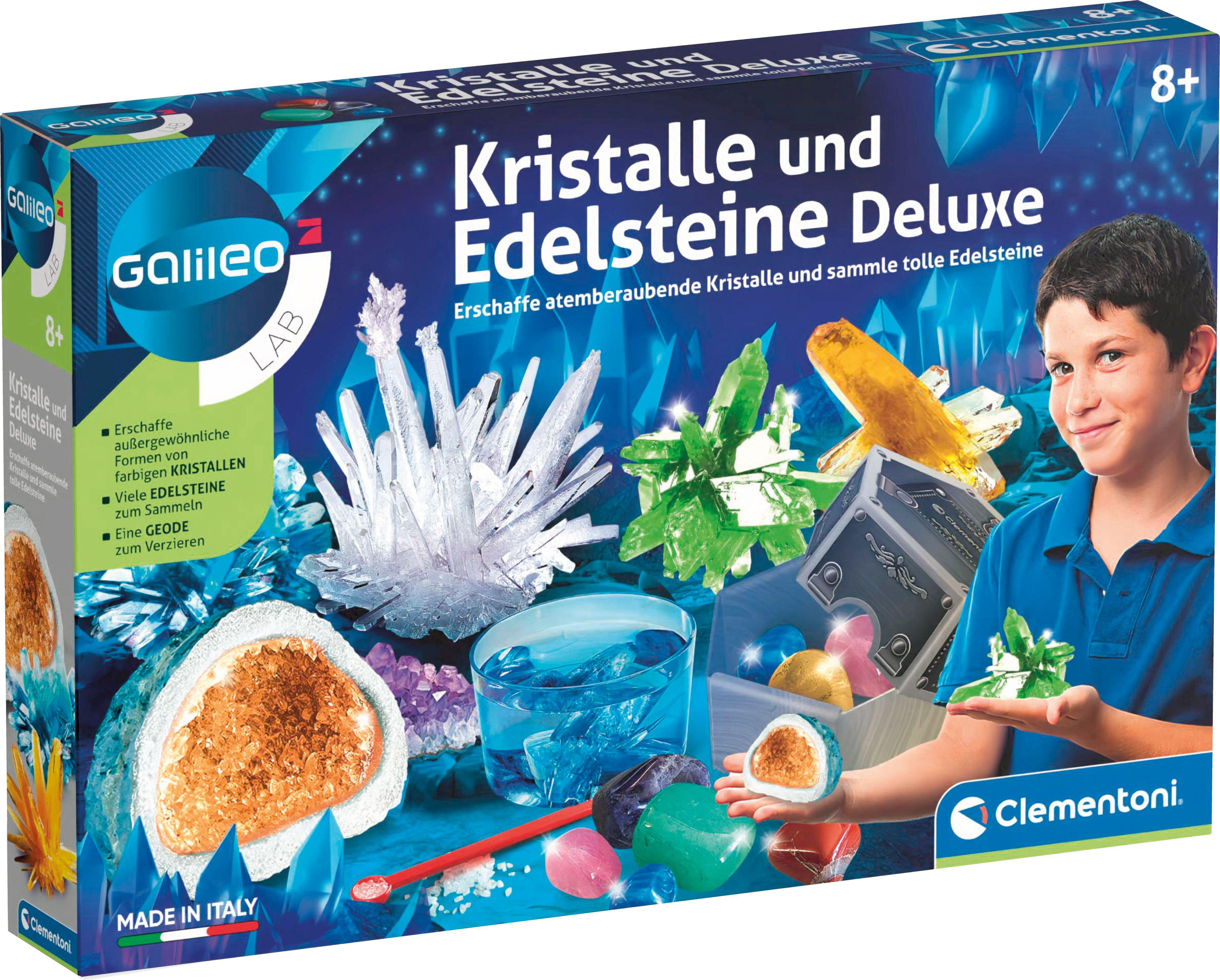 Kristalle Deluxe und Mehrfarbig Experimentierkasten, CLEMENTONI Edelsteine