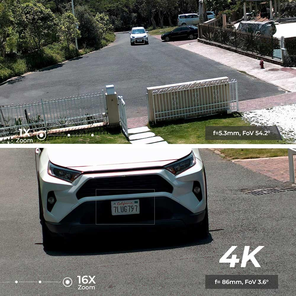 REOLINK D4K23 16X Überwachungskamera, UHD 4K Video, 16x Zoom, PoE IP, 80m Nachtsicht, IP66, MicroSD, Weiß/Schwarz, Überwachungskamera (Anzahl Kameras: 1, für Innen + Außen, Nachtsichtfunktion, Netzbetrieb, Schwenkbar, Neigbar, UHD 4K, Weiß/Schwarz)