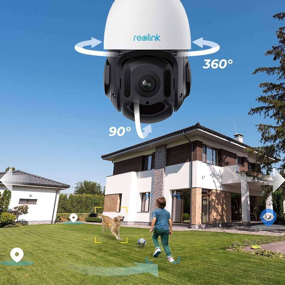 REOLINK D4K23 16X Überwachungskamera, UHD 4K Video, 16x Zoom, PoE IP, 80m Nachtsicht, IP66, MicroSD, Weiß/Schwarz, Überwachungskamera (Anzahl Kameras: 1, für Innen + Außen, Nachtsichtfunktion, Netzbetrieb, Schwenkbar, Neigbar, UHD 4K, Weiß/Schwarz)
