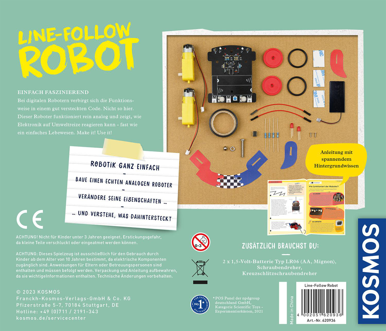 Experimentierkasten, Line-Follow Mehrfarbig Robot KOSMOS