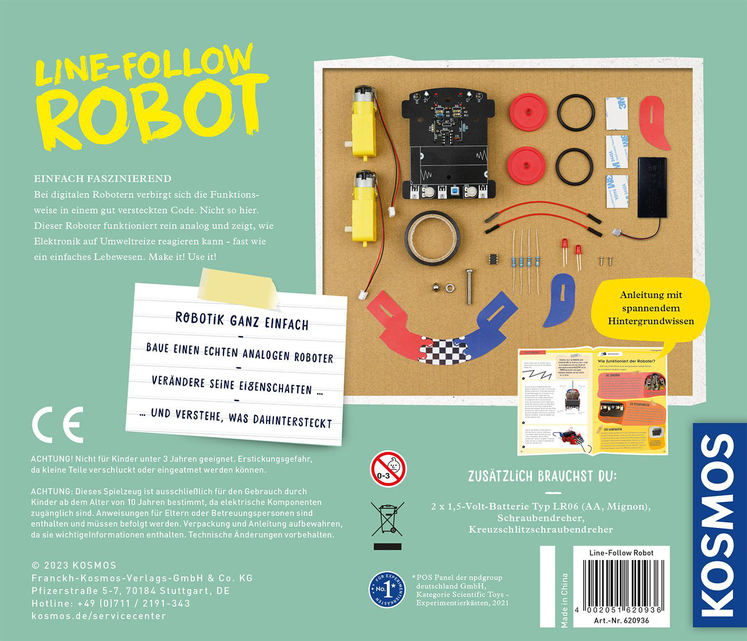 KOSMOS Line-Follow Robot Experimentierkasten, Mehrfarbig