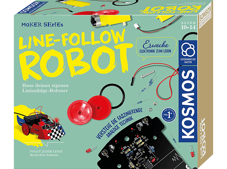 KOSMOS Line-Follow Robot Experimentierkasten, Mehrfarbig