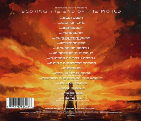 CD-Cover mit Album-Artwork. Sonnenuntergangs-/Feuer-Hintergrund. Text auf dem Cover listet Songtitel auf.