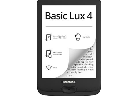 POCKETBOOK Basic Lux 4 - Black DACH-Version, Schwarz