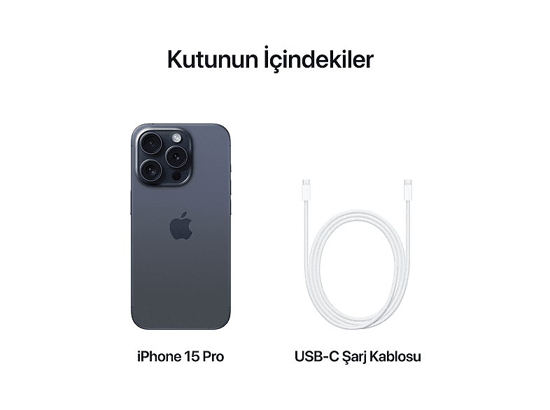 APPLE iPhone 15 Pro 256 GB Akıllı Telefon Mavi Titanium MTV63TU/A