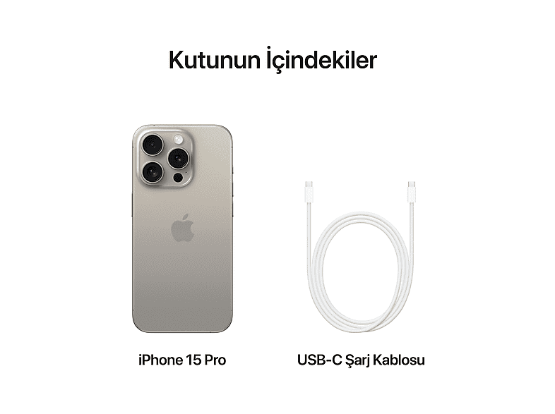APPLE iPhone 15 Pro 128 GB Akıllı Telefon Natural Titanium MTUX3TU