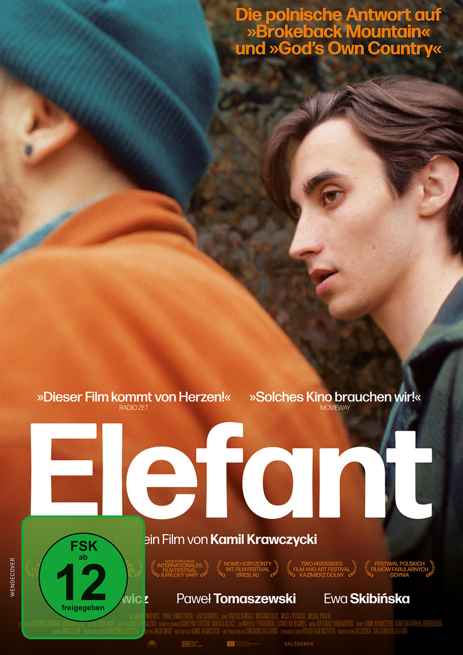 Filmposter für 'Elefant'. Zwei Männer sind abgebildet. Text auf Deutsch.