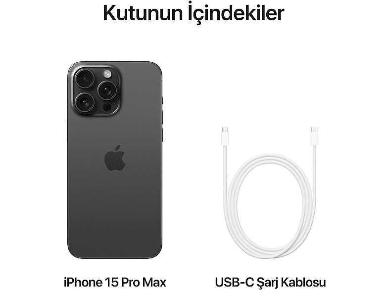 APPLE iPhone 15 Pro Max 512 GB Akıllı Telefon Siyah Titanium