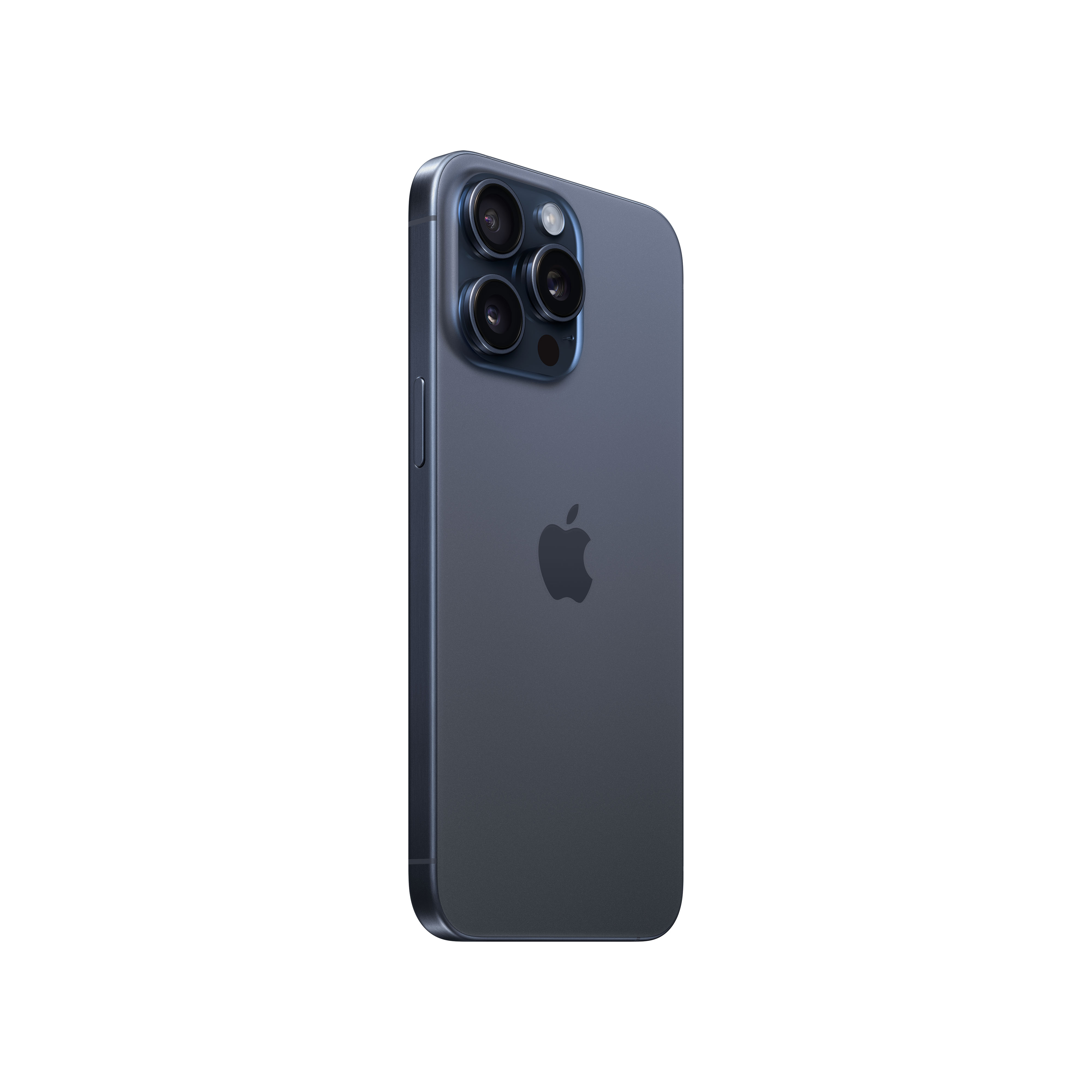 Koyu mavi bir iPhone'un arka görünümü.