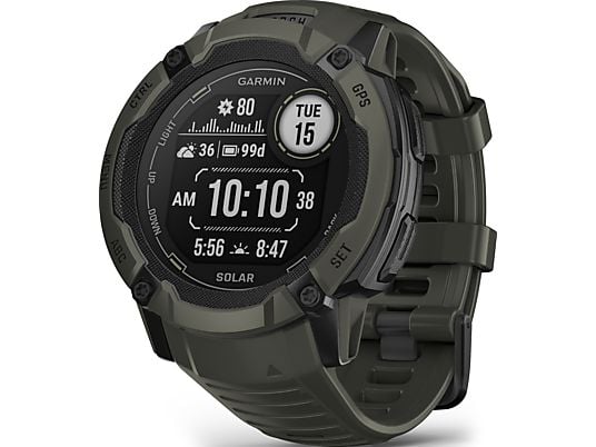 GARMIN Instinct 2X Solar - GPS-Smartwatch (145-228 mm, Silikon, Moosgrün)