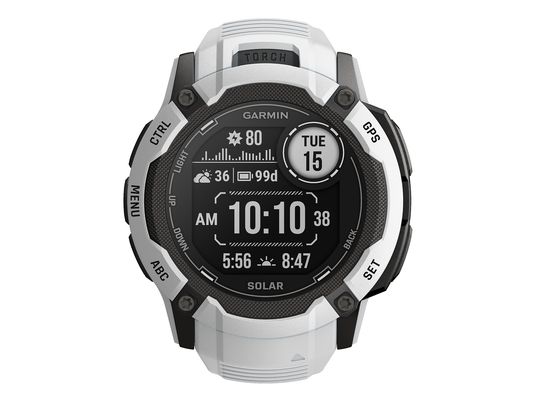 GARMIN Instinct 2X Solar - Smartwatch con GPS (145-228 mm, Silicone, bianco pietra)