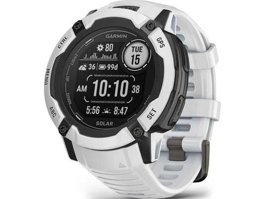 GARMIN Instinct 2X Solar - GPS-Smartwatch (145-228 mm, Silikon, Steinweiss)