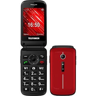 Móvil - Telefunken S430, Rojo, 32MB RAM, 2.8" TFT, Teclas grandes