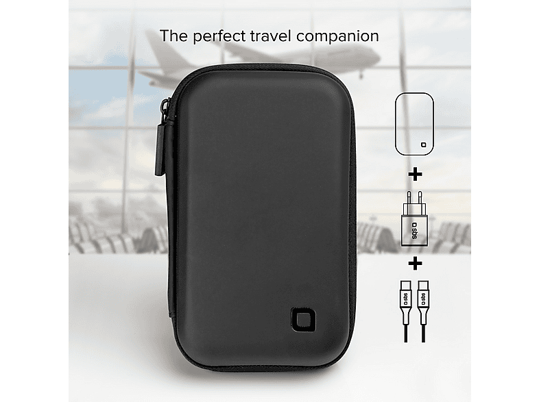 Ładowarka sieciowa SBS 20W Czarny + kabel organizer – zdjęcie 2