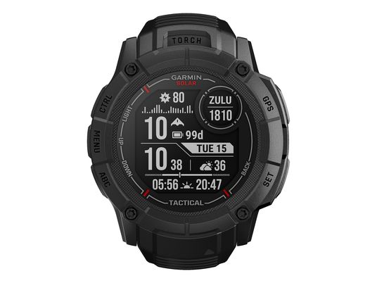 GARMIN Instinct 2X Solar - Tactical Edition - Smartwatch con GPS (145-228 mm, Silicone, Nero)