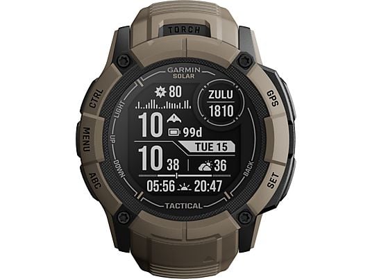 GARMIN Instinct 2X Solar - Tactical Edition - GPS-Smartwatch (145-228 mm, silicone, Vert olive)