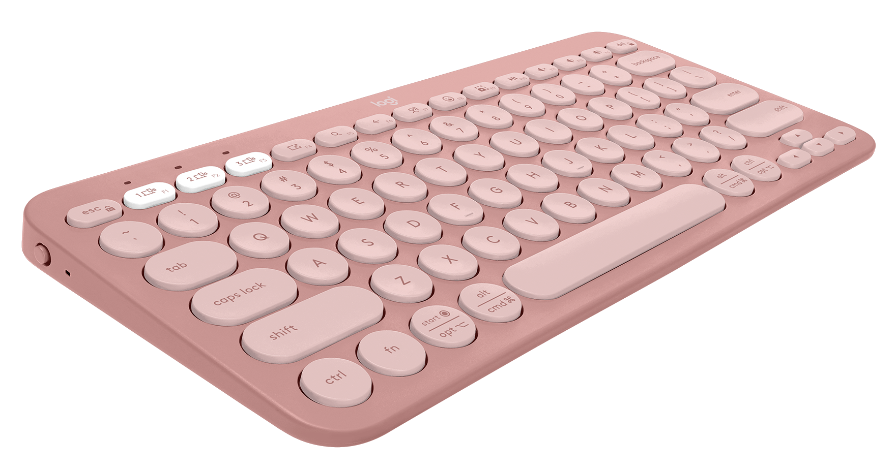 LOGITECH Pebble Keys 2 K380s vezeték nélküli billentyűzet, BT, US Angol kiosztás, rózsaszín (920-011853)