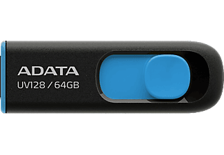 ADATA UV128 64GB Pendrive, USB 3.2, fekete-kék (AUV128-64G-RBE)