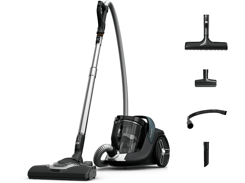 Rowenta Green Force Cyclonic Effitech+ RO7C71, 900W, 2.5 L, Filtración HEPA, Radio Acción 9 m, 66 dB(A), Kit hogar y coche, Azul