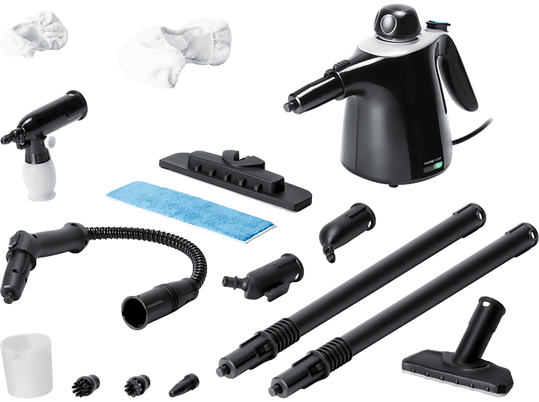 Limpiador de vapor  Cecotec HydroSteam 1040 Active&Soap, 1100 W, 450 ml,  3.5 bar, Caudal de vapor 40 gr/min, Radio 3m, Negro