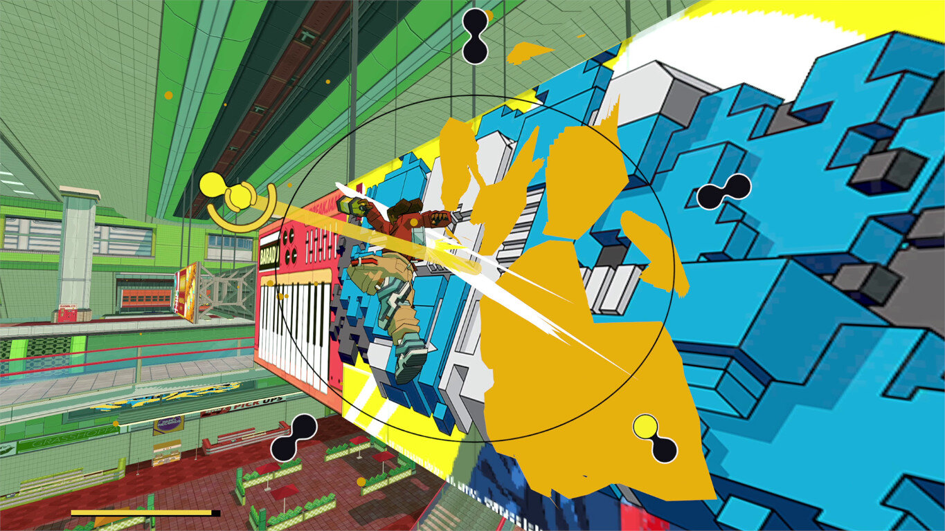 Scena z gry w stylu anime z postacią grającą na klawiaturze.