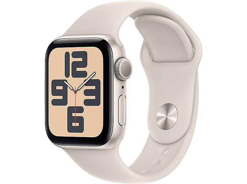 APPLE Watch SE 2023 GPS, 40mm, csillagfény alumíniumtok, csillagfény sportszíj, S/M (MR9U3QH/A)