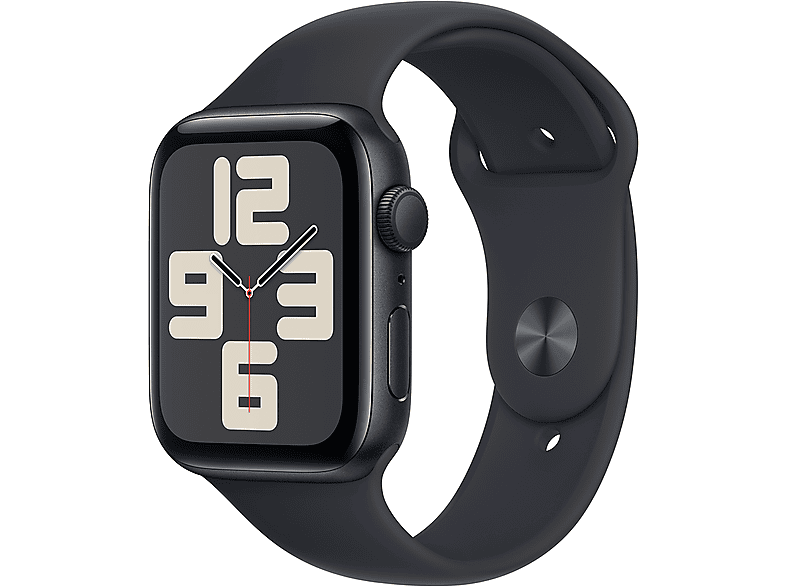 APPLE Watch SE 2023 GPS, 44mm, éjfekete alumíniumtok, éjfekete sportszíj, M/L (MRE93QH/A)