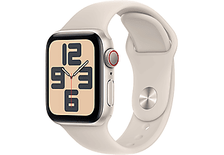 APPLE Watch SE 2023 GPS + Cellular, 40mm, csillagfény alumíniumtok, csillagfény sportszíj, S/M (MRFX3QH/A)