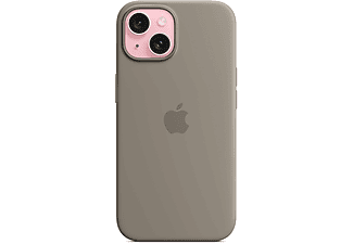 APPLE iPhone 15 için MagSafe Silikon Telefon Kılıfı Kil Rengi