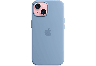 APPLE iPhone 15 için MagSafe Silikon Telefon Kılıfı Buz Mavisi