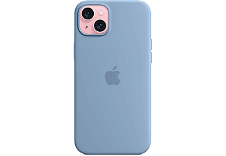 APPLE iPhone 15 Plus için MagSafe Silikon Telefon Kılıfı Buz Mavi