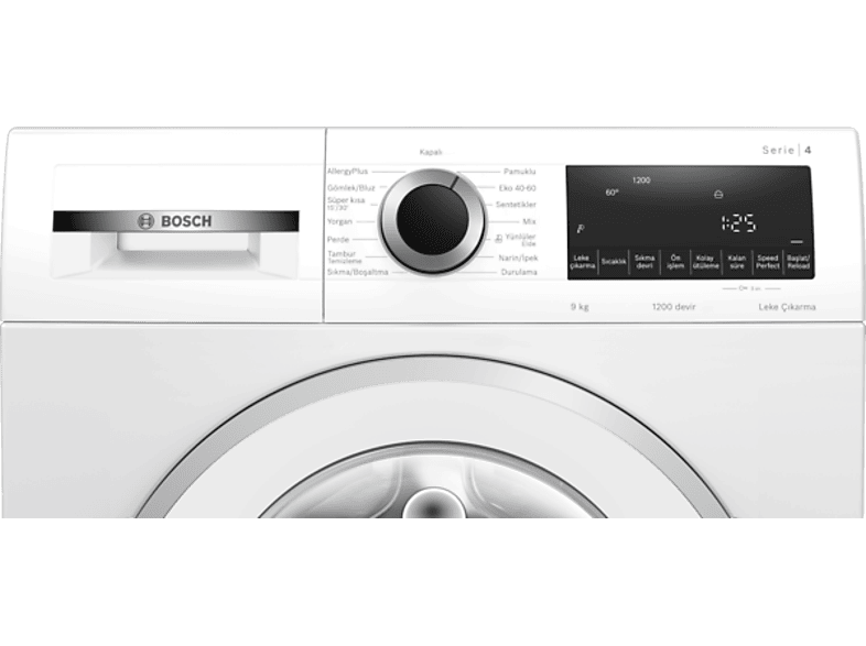 BOSCH WGA142X2TR 9 Kg 1200 Devir Çamaşır Makinesi Beyaz_1