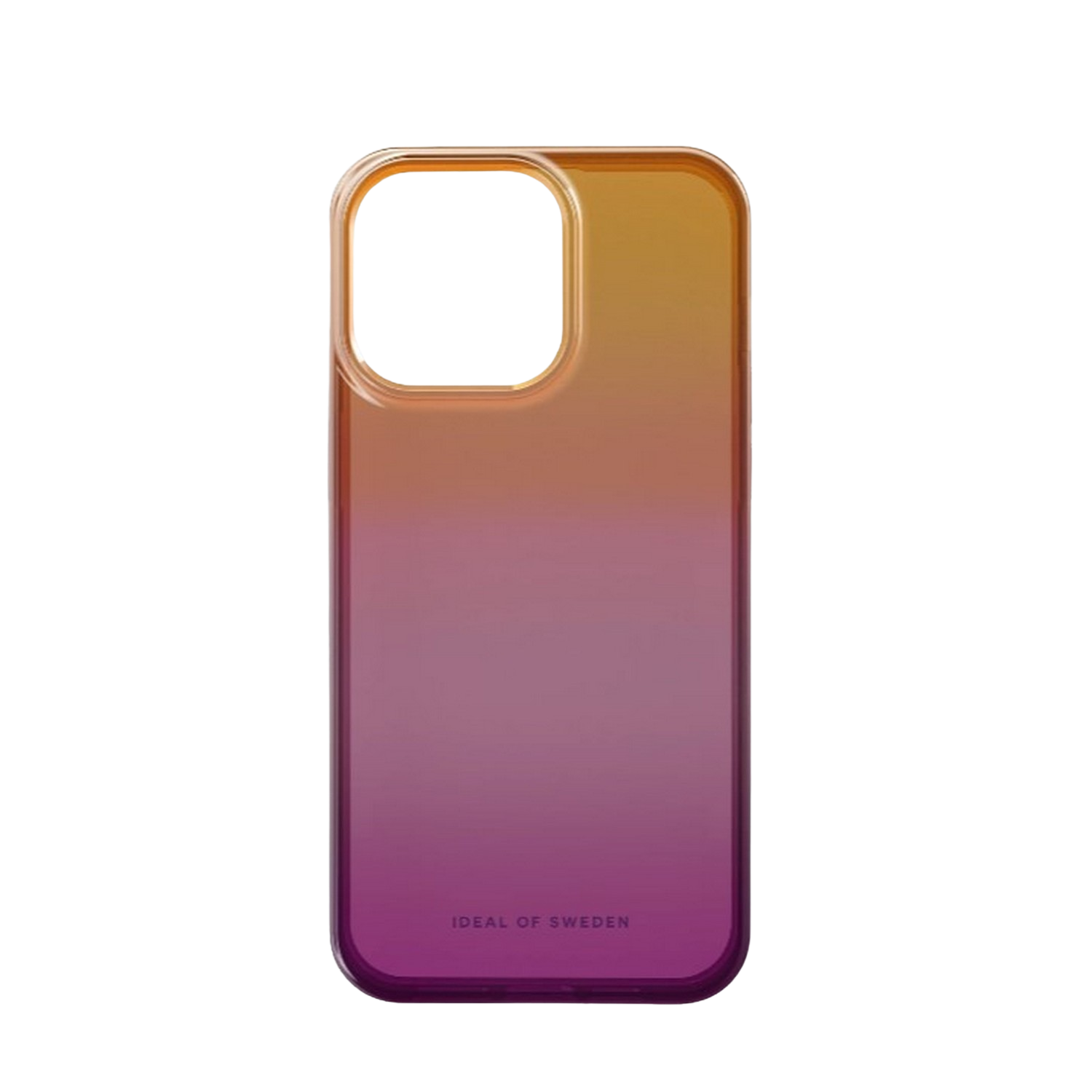 Telefoonhoesje. Verloop van oranje naar paars. IDEAL OF SWEDEN logo.