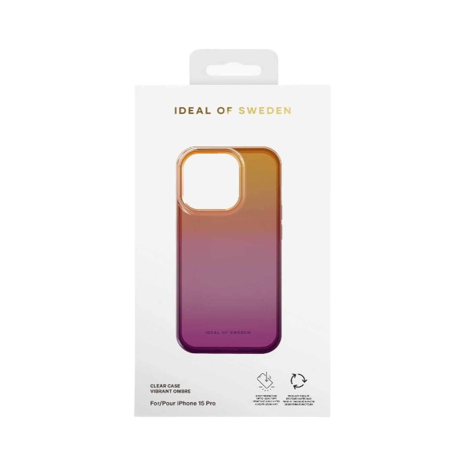 Telefoonhoesje in een doos, verloopkleuren.