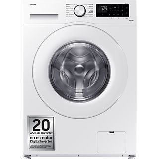 Lavadora carga frontal - Samsung WW90CGC04DTEEC, 9 kg, 1400 rpm, EcoBubble™, Función WiFi con SmartThings, Blanco