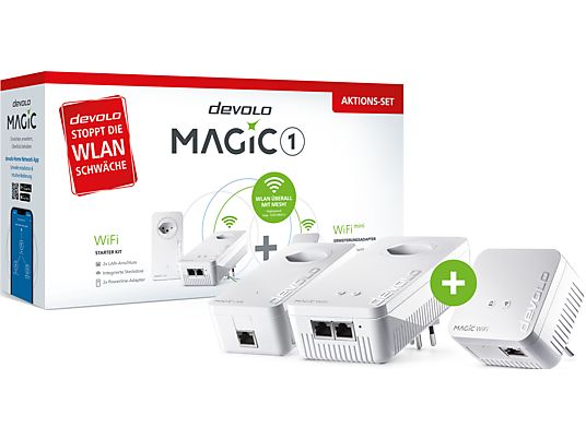 DEVOLO Magic 1 WiFi Starter Kit +  Magic 1 WiFi mini - Erweiterungsadapter (Weiss)